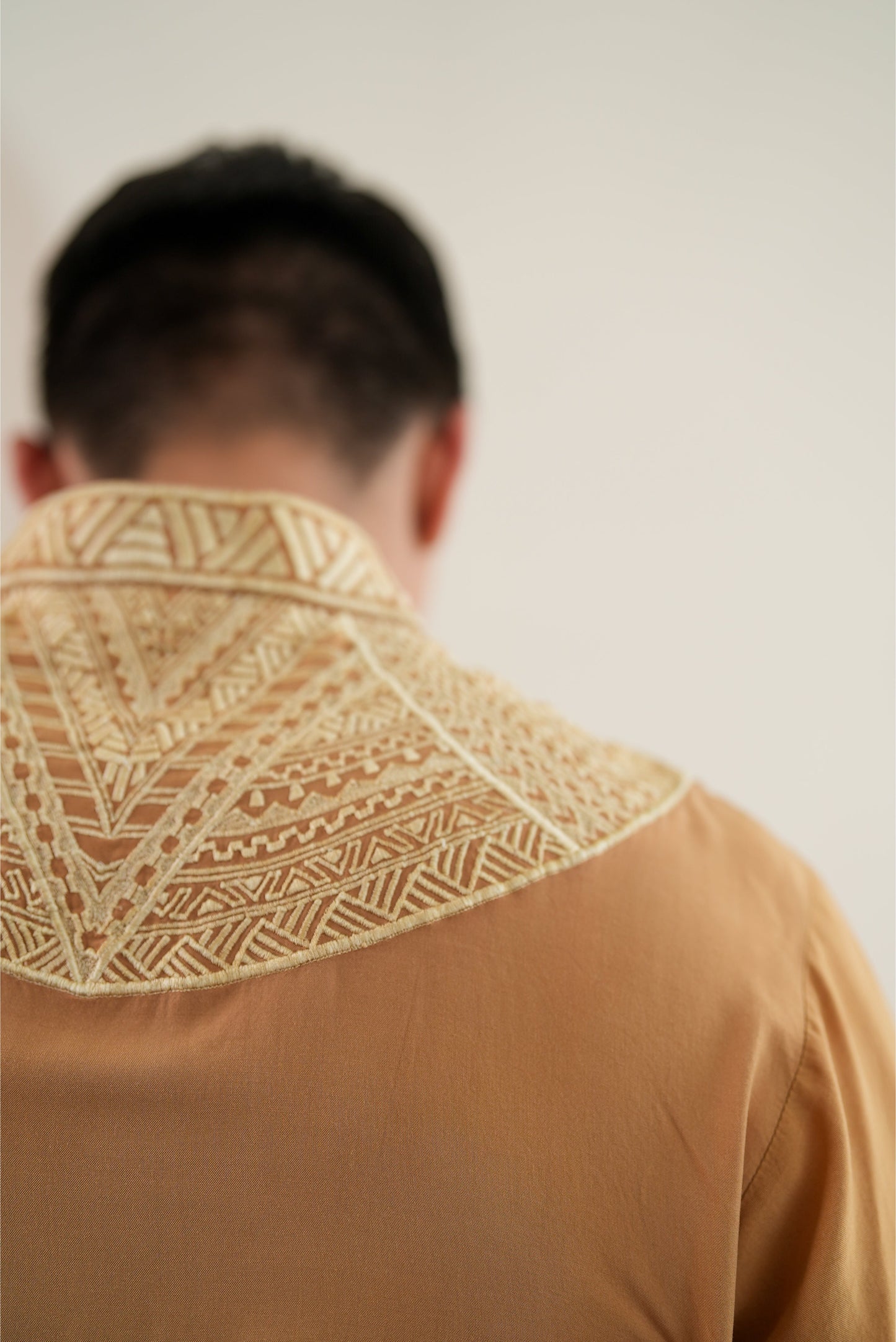 Camel Polynesian Thread Work Kurta